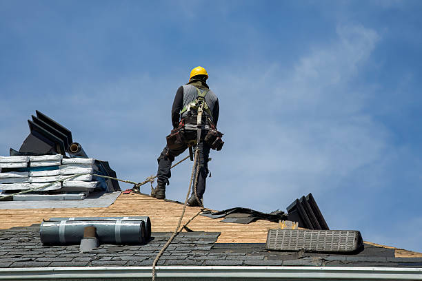 Professional Gutter Installation technician working in Elk Mound, WI